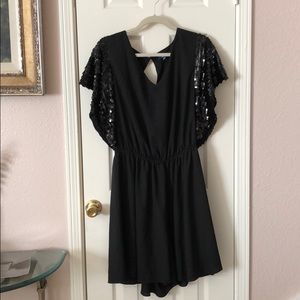 ASOS Curve Black Sequin Romper Playsuit